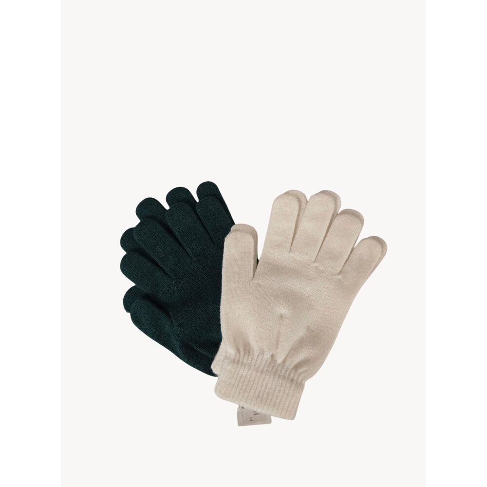 Time and Tru Women's Stretch Knit Winter Gloves 2-Pack - White & Green - NWT